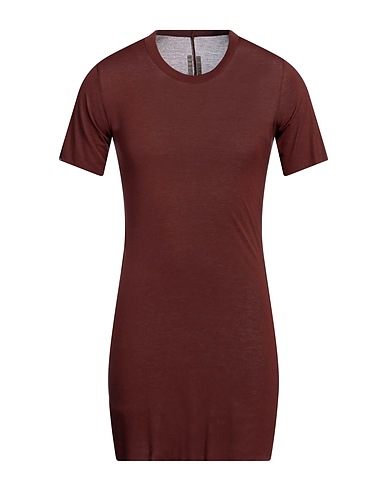RICK OWENS Basic T-Shirt Chocolate brown 88% Viscose, 12% Silk