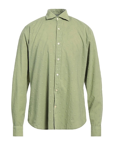 TINTORIA MATTEI 954 Solid colour shirt Military green 100% Cotton