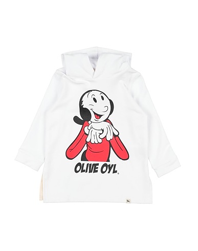 ROŸ ROGER'S Hooded sweatshirt White 95% Cotton, 5% Elastane