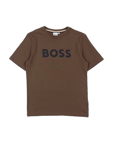 BOSS T-shirt Dark brown 100% Cotton
