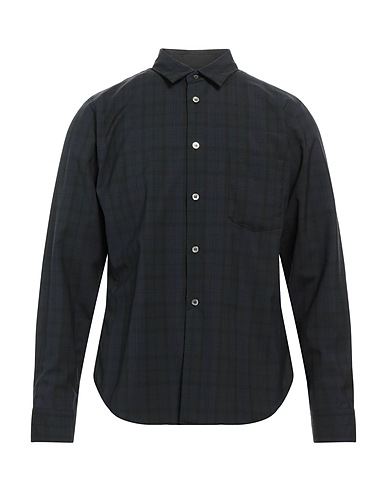 COMME des GARÇONS Checked shirt Navy blue 51% Polyester, 49% Wool