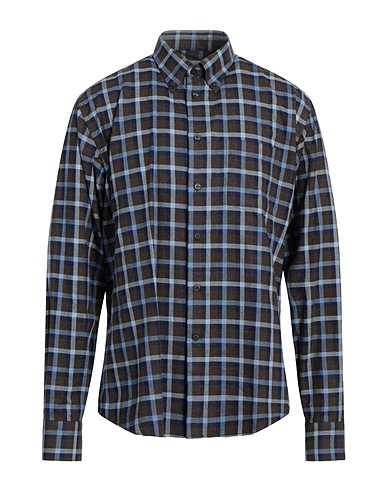 ANGELO NARDELLI Checked shirt Brown 100% Cotton