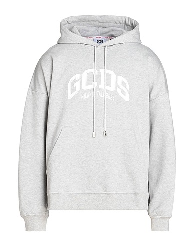 GCDS Hooded track jacket  Light grey 100% Cotton