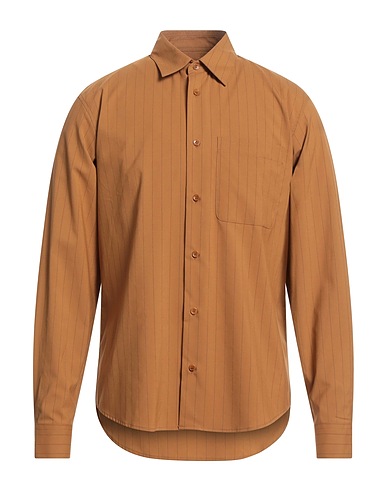 SANDRO Gestreiftes Hemd Kamel 68% Polyester, 29% Viskose, 3% Elastan