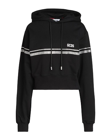 GCDS Hooded track jacket  Black 100% Cotton