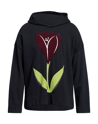 SANDRO Hooded track jacket  Midnight blue 100% Cotton, Elastane