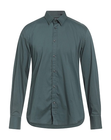 ANTONY MORATO Solid colour shirt Dark green 74% Cotton, 23% Polyamide, 3% Elastane