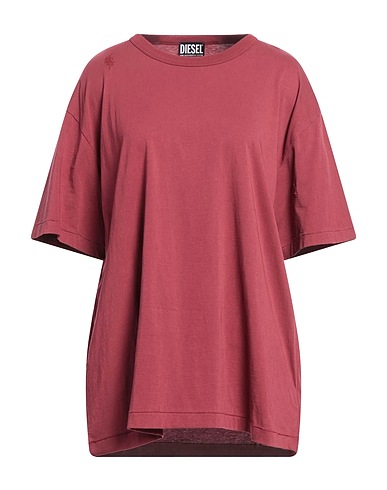 DIESEL Basic T-shirt Burgundy 100% Cotton