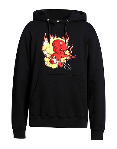 SANDRO Hooded track jacket  Black 100% Cotton, Elastane, Viscose