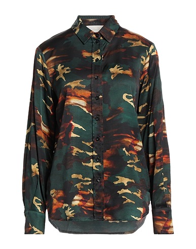 8PM Patterned shirts & blouses Dark green 100% Viscose