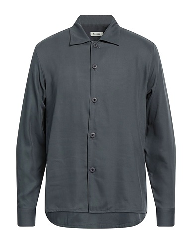 SANDRO Solid colour shirt Lead 67% Lyocell, 33% Viscose