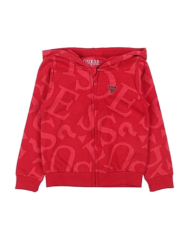 GUESS Hooded track jacket  Red 84% Organic cotton, 16% Polyester