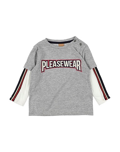 PLEASE T-shirt Light grey 100% Cotton