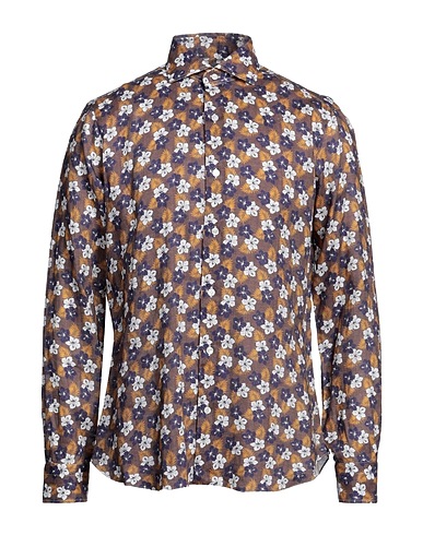 BARBA Napoli Linen shirt Chocolate brown 100% Linen