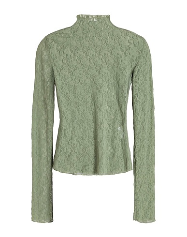 8 by YOOX Top STRETCH LACE TURTLENECK T-SHIRT

 Sage green 100% Polyamide