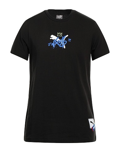 PUMA T-shirt Black 70% Cotton, 30% Polyester