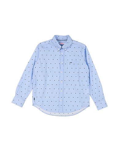 SUN 68 Camicia fantasia Celeste 100% Cotone