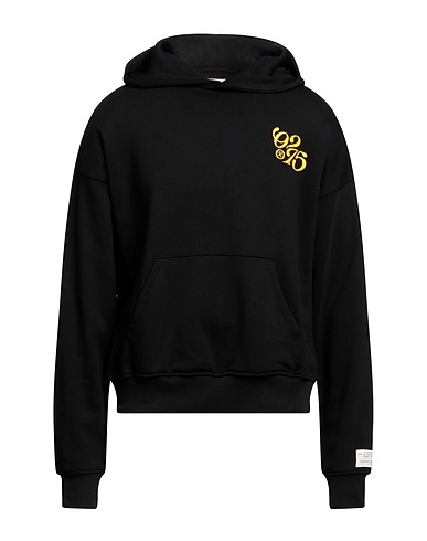 02SETTANTACINQUE Hooded sweatshirt Black 100% Cotton