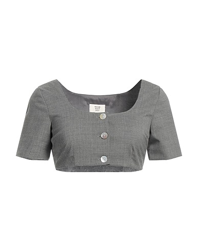 MARYAM NASSIR ZADEH Crop top Piombo 55% Poliestere, 43% Lana, 2% Elastan