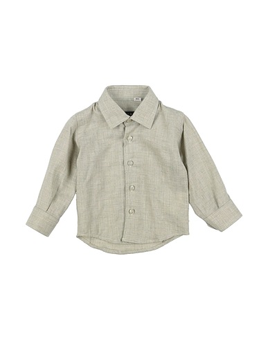 MANUELL & FRANK Solid color shirt Sage green 80% Cotton, 20% Wool
