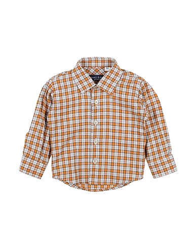 MANUELL & FRANK Patterned shirt Mustard 97% Cotton, 3% Elastane
