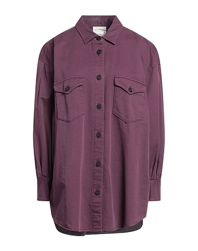 FORTE_FORTE Solid color shirts & blouses Purple 100% Cotton