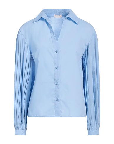 LIU •JO Solid colour shirts & blouses Sky blue 65% Polyester, 35% Cotton