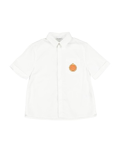 DOLCE&GABBANA Solid colour shirt White 100% Cotton, Polyester, Viscose