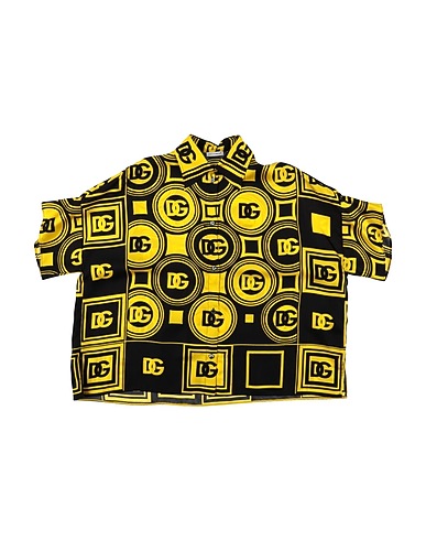 DOLCE&GABBANA Patterned shirts & blouses Yellow 100% Silk