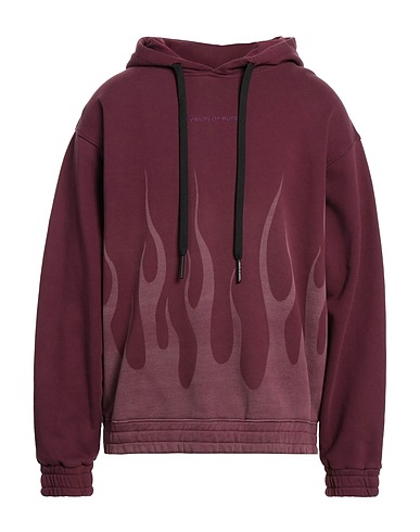 VISION OF SUPER Hooded track jacket  Burgundy 100% Cotton