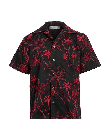 DEPARTMENT 5 Patterned shirt Black 65% Polyester, 35% Cotton