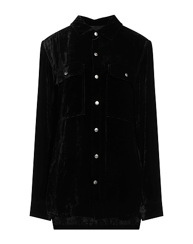 RICK OWENS Chemises Noir 82% Viscose, 18% Soie
