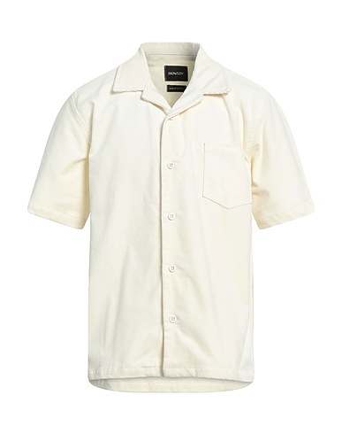 HOWLIN' Solid colour shirt Ivory 100% Cotton