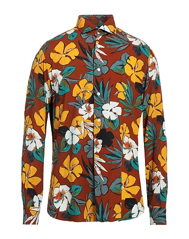 DANDYLIFE by BARBA Hemd mit Muster Braun 100% Viskose