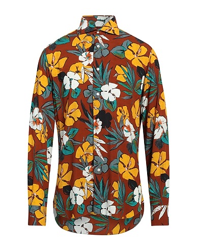 BARBA Napoli Patterned shirt Brown 100% Viscose