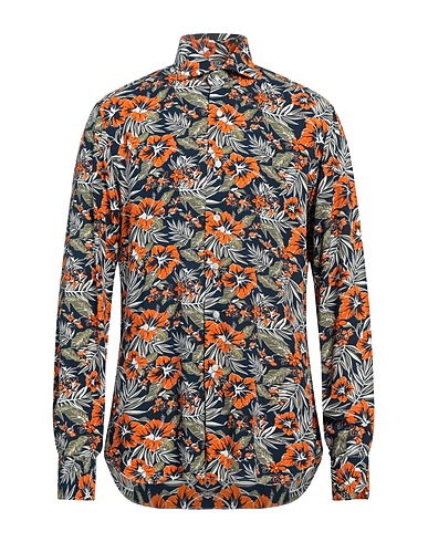 BARBA Napoli Patterned shirt Navy blue 100% Viscose