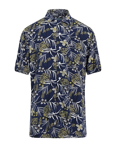 BARBA Napoli Patterned shirt Navy 100% Viscose