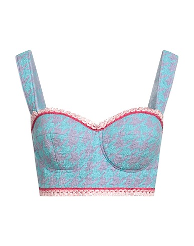 MOSCHINO Bustier Sky blue 81% Cotton, 10% Polyamide, 9% Acrylic