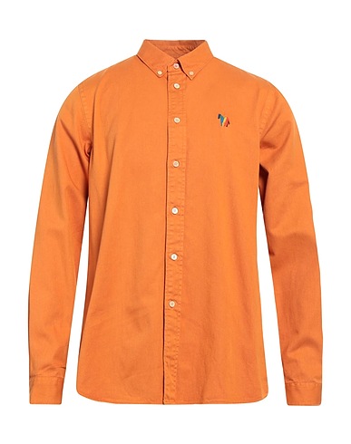 PS PAUL SMITH Solid color shirt Orange 100% Organic cotton