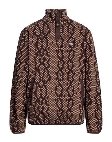 DICKIES Sweatshirt Dark brown 100% Polyester, Cotton