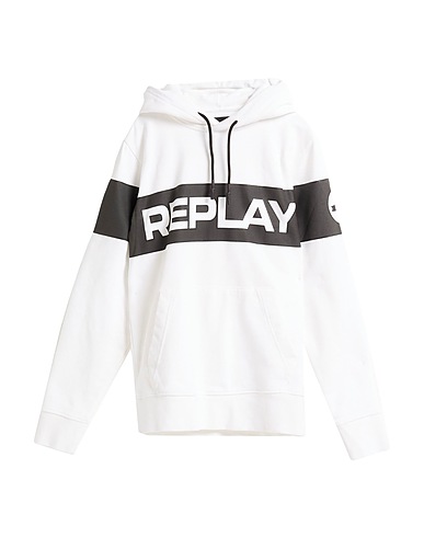 REPLAY Hooded track jacket  White 100% Cotton