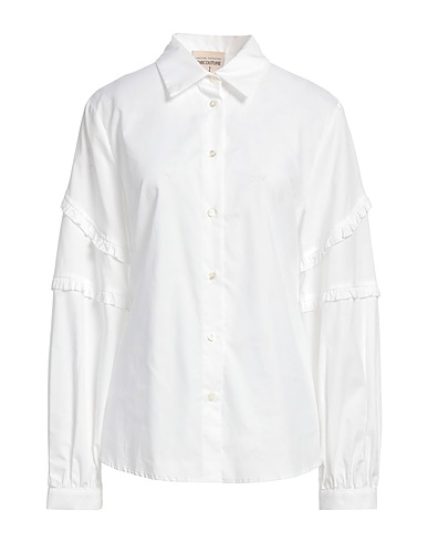 SEMICOUTURE Solid colour shirts & blouses White 100% Cotton