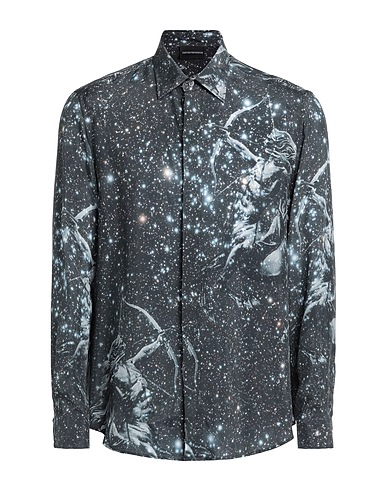 EMPORIO ARMANI Patterned shirt Charcoal 100% Cupro