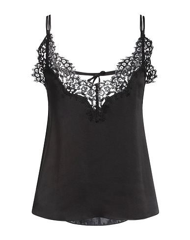 PINKO Camisole Black 100% Polyester, Cotton, Polyamide, Viscose
