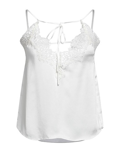 PINKO Cami White 100% Polyester, Cotton, Polyamide, Viscose