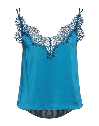 PINKO Hemdchen Blau 100% Polyester, Baumwolle, Polyamid, Viskose