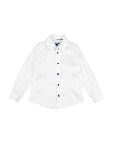 BABY A. Solid colour shirt White 68% Cotton, 29% Nylon, 3% Elastane
