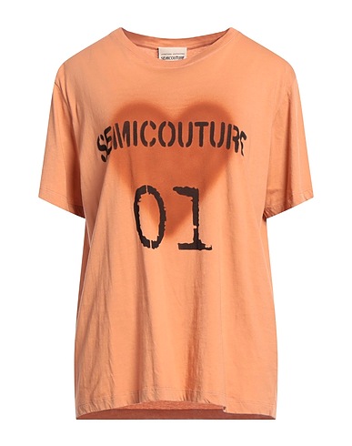 SEMICOUTURE T-shirt Camel 100% Cotton