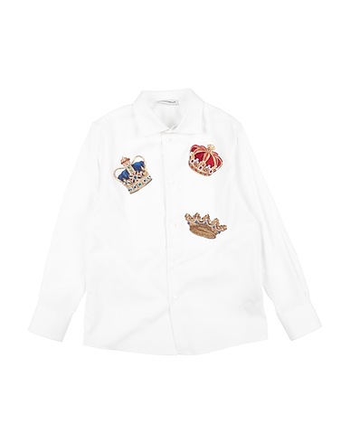 DOLCE&GABBANA Camicia tinta unita Bianco 100% Cotone, Viscosa, Poliestere, Fibra di metallo, Poliammide