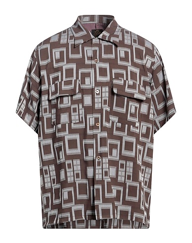 NEEDLES Camicia fantasia Marrone 72% Rayon, 20% Poliestere, 8% Lino